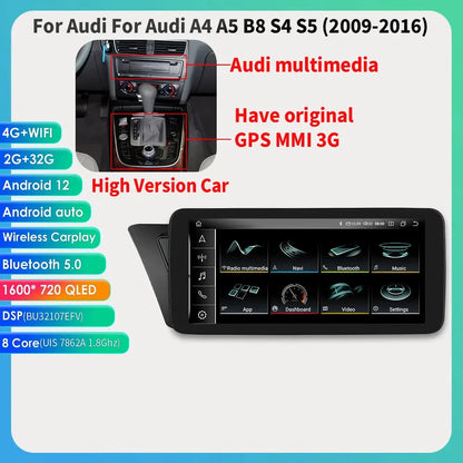 Android 13 Autoradio Carplay do Audi A4 A5 S4 S5
