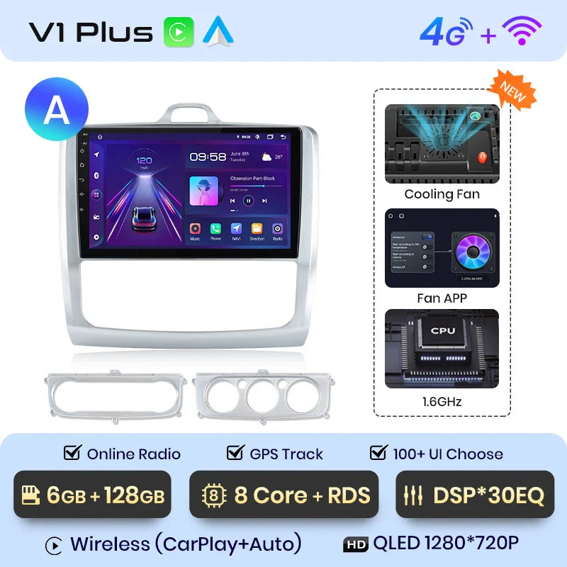 Junsun CarPlay Android Auto do Ford Focus 2 3 Mk2 Mk3 2004-2011