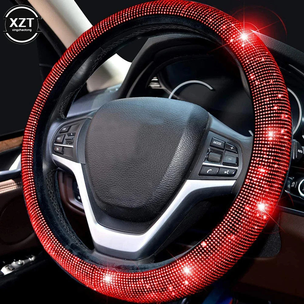 Pokrowiec na kierownicę 14.5-15 cali z kryształkami