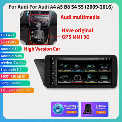 Android 13 Autoradio Carplay do Audi A4 A5 S4 S5