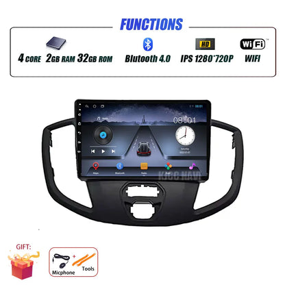 Radio Android 14 Carplay do Ford Transit 2015-2018