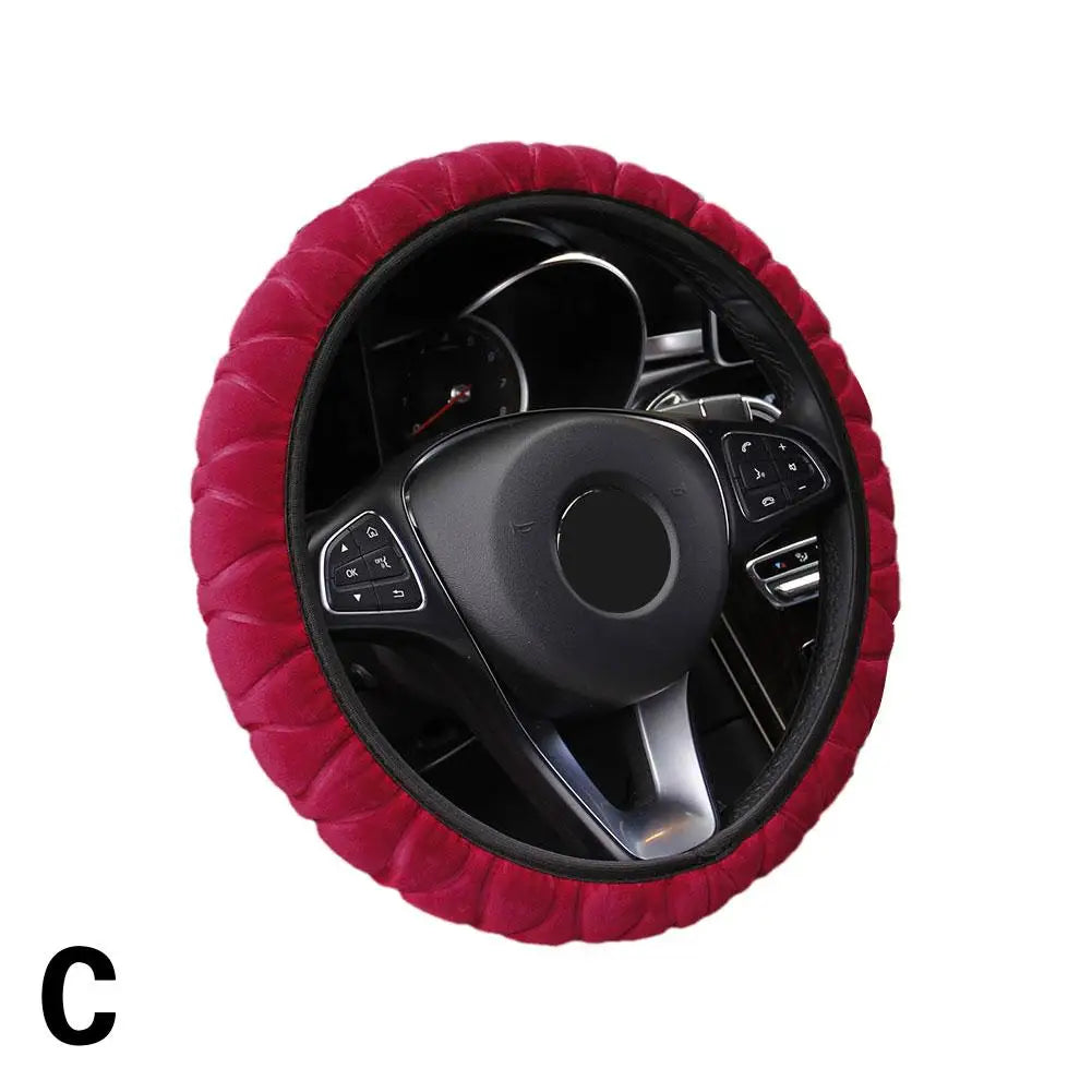 Miękki pokrowiec na kierownicę z futerkiem, antypoślizgowy, na zimę
