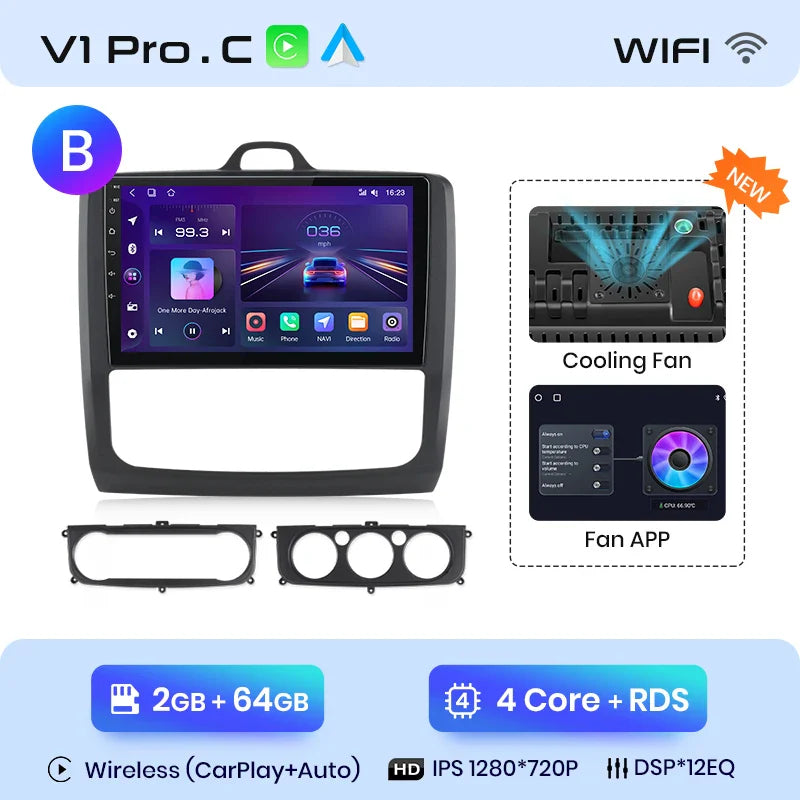 Junsun CarPlay Android Auto do Ford Focus 2 3 Mk2 Mk3 2004-2011