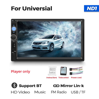 7-calowy radio samochodowe z dotykowym ekranem HD