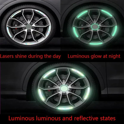 20x Uniwersalne naklejki odblaskowe na felgi – bezpieczeństwo nocą