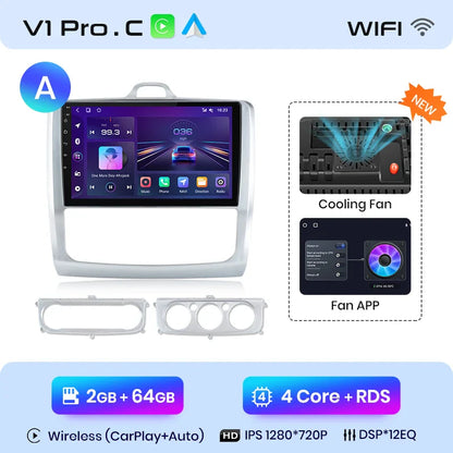 Junsun CarPlay Android Auto do Ford Focus 2 3 Mk2 Mk3 2004-2011