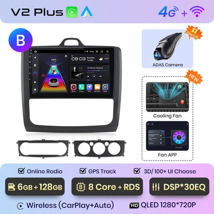 Junsun CarPlay Android Auto do Ford Focus 2 3 Mk2 Mk3 2004-2011