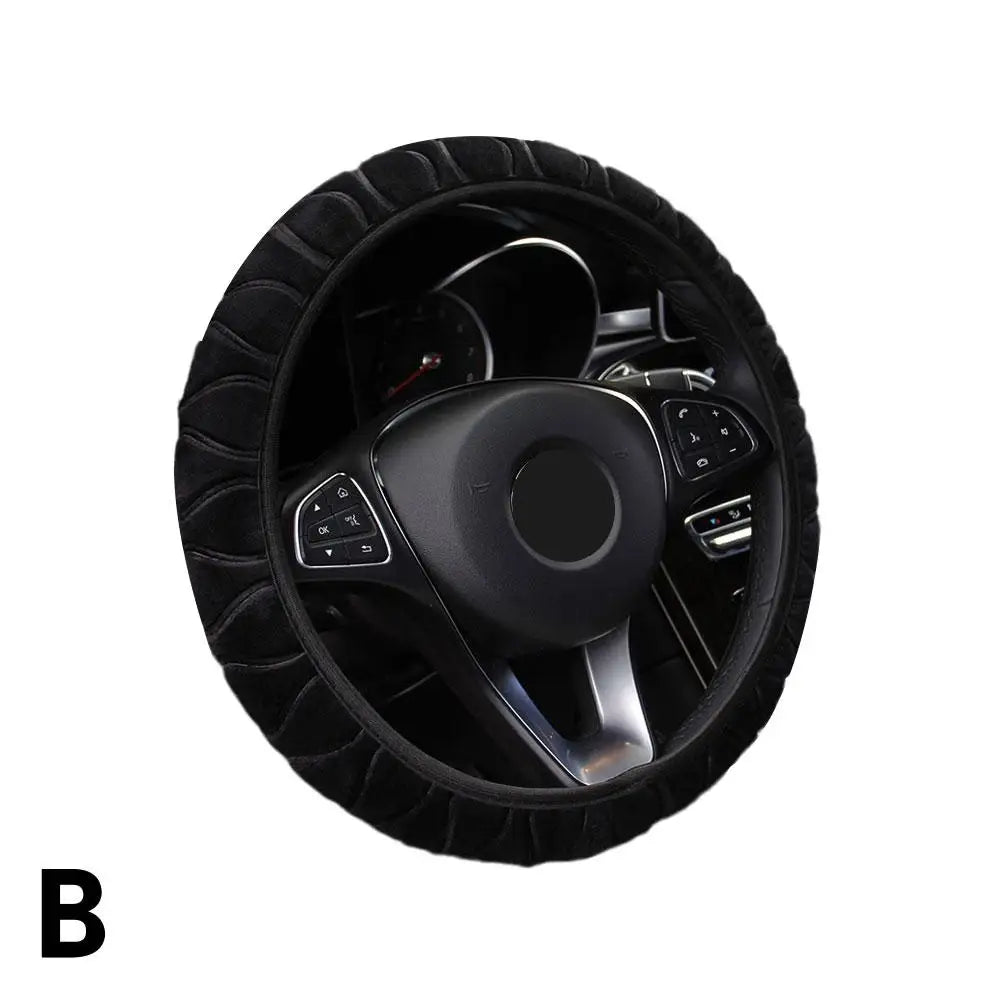 Miękki pokrowiec na kierownicę z futerkiem, antypoślizgowy, na zimę