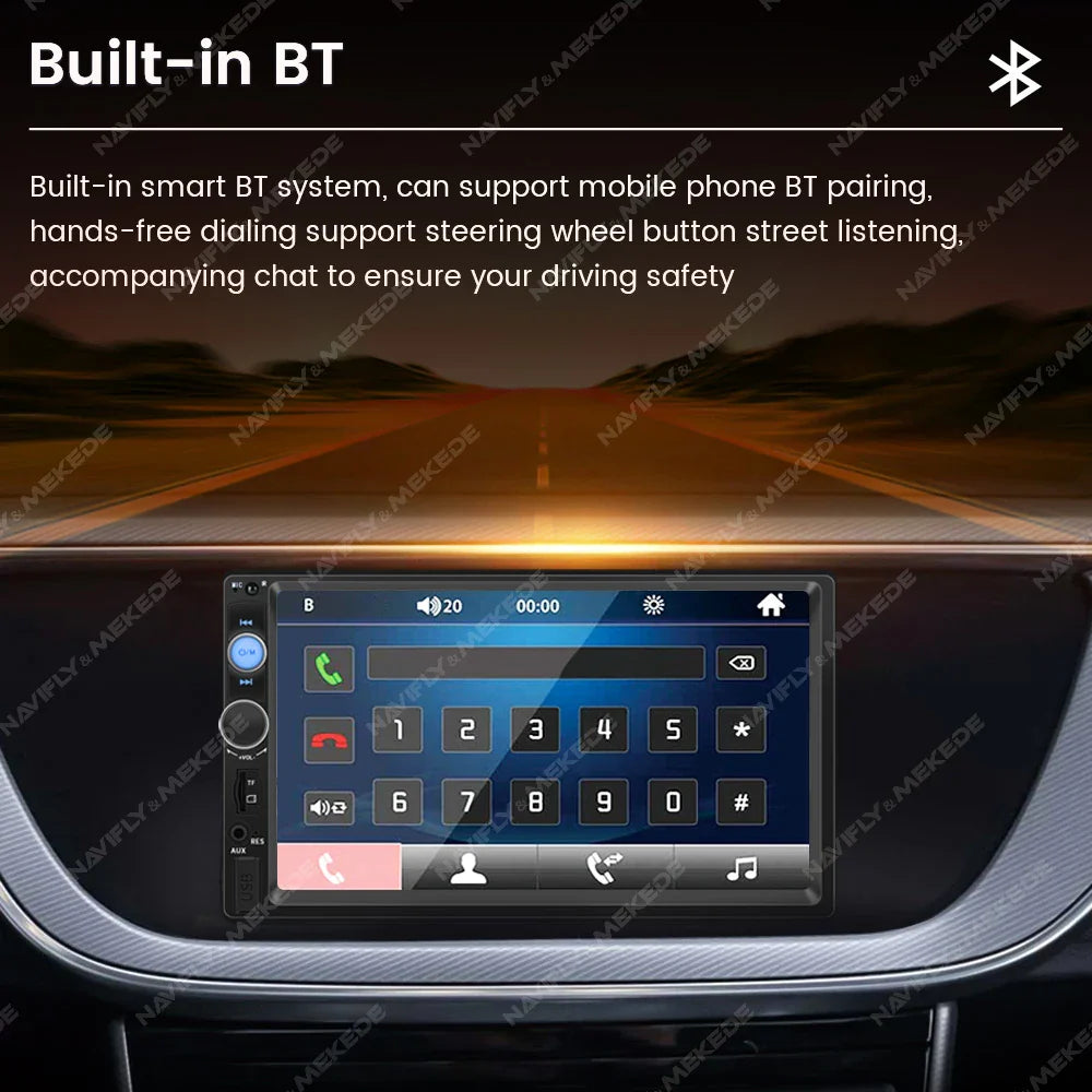 7-calowy radio samochodowe z dotykowym ekranem HD