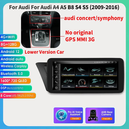 Android 13 Autoradio Carplay do Audi A4 A5 S4 S5