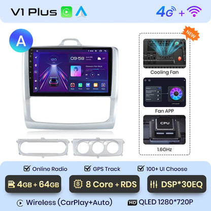 Junsun CarPlay Android Auto do Ford Focus 2 3 Mk2 Mk3 2004-2011