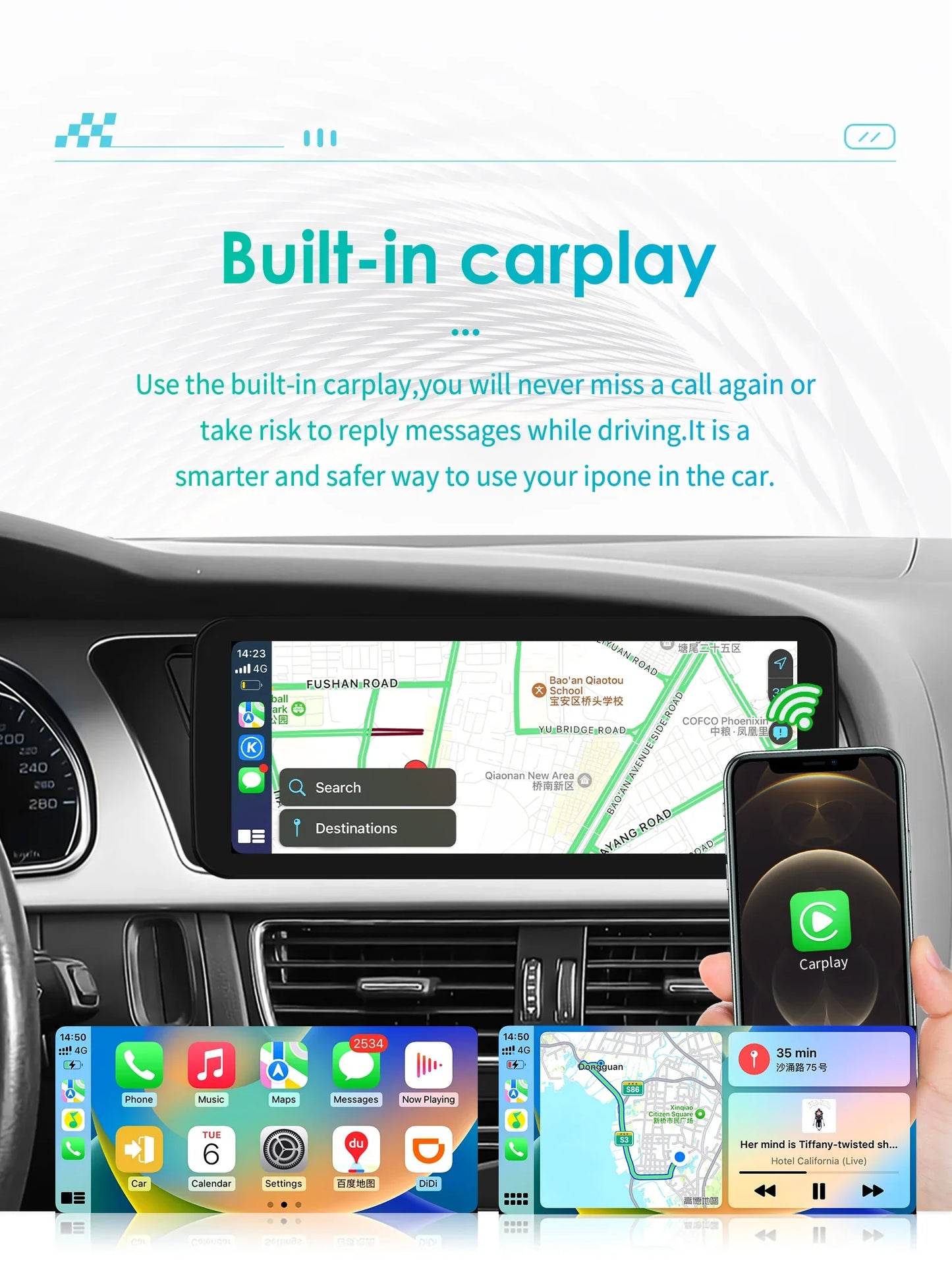 Android 13 Autoradio Carplay do Audi A4 A5 S4 S5