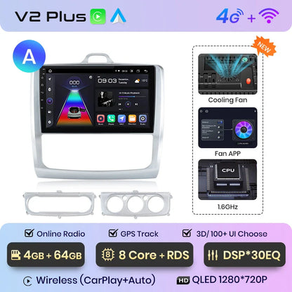 Junsun CarPlay Android Auto do Ford Focus 2 3 Mk2 Mk3 2004-2011