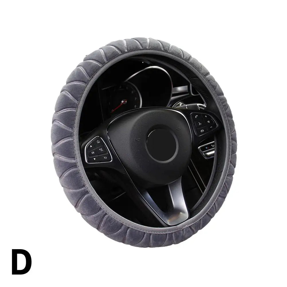 Miękki pokrowiec na kierownicę z futerkiem, antypoślizgowy, na zimę